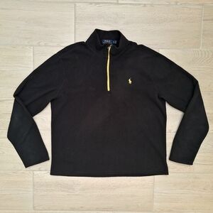 Polo Ralph Lauren Performance Men's Black 1/4 Zip Cozy Fleece Pullover  Large